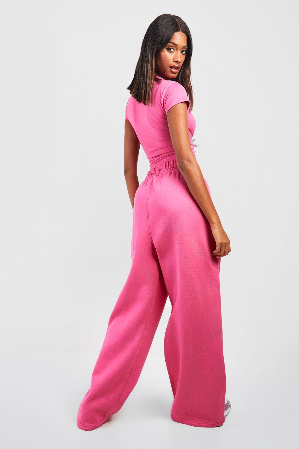 Womens pink jogger set sale